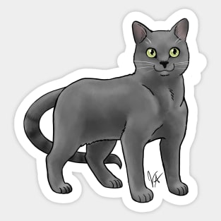 Cat - Russian Blue - Gray Sticker